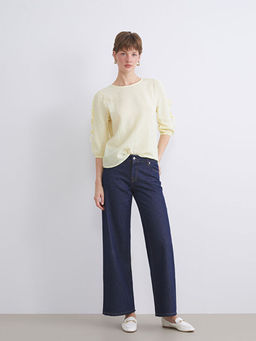 Bisiklet Yaka Dokulu Bluz