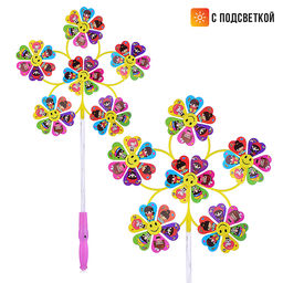 Ветерок "Смайлик" 9*30*57см., светящийся, в пакете