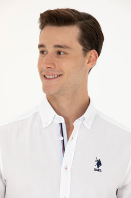 U. S. Polo Assn / Мужская белая рубашка с длинным рукавом - U.s. polo assn фото 16