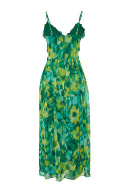 TRENDYOLMILLA Ekru Cicek Desenli A-Kesim F?rf?r Detayl? Astarl? Sifon Maxi Dokuma Elbise TWOSS23EL02013 фото 32