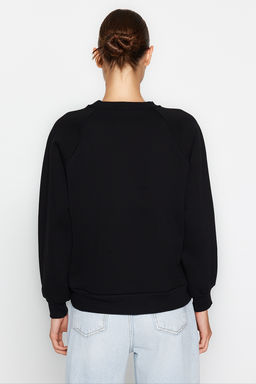 TRENDYOLMILLA Bordo Relaxed/Rahat Kal?p Basic Reglan Kol Bisiklet Yaka Orme Sweatshirt TWOAW24SW00104 фото 12