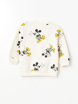 Bisiklet Yaka Uzun Kollu Mickey Mouse Bask?l? Erkek Bebek Sweatshirt ve E?ofman Alt 2li Tak?m - Waikiki фото 3