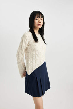 Облегающий свитер с круглым вырезом - Defacto фото 4