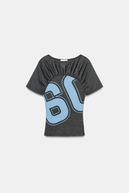 GATHERED NUMBER T-SHIRT - Zara фото 5
