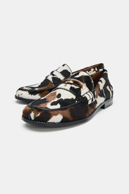 ANIMAL PRINT LEATHER LOAFERS - Zara фото 9