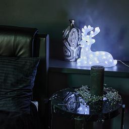 ULD-M3133-050/STA WHITE IP20 LYING FAWN Фигура светодиодная Лежащий оленёнок, 50 светодиодов, 31*15*33 см, цвет-свечения- белый, IP20