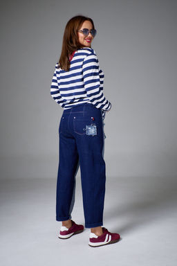 Джемпер AVE RARA 2248 бело-синяя полоска  фото 4