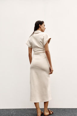 MIDI DRESS WITH GATHERED WAIST - Zara фото 6