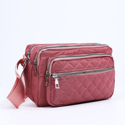 Сумка кросс-боди на молнии, наружный карман, цвет розовый