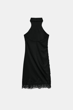 VESTIDO HALTER ENCAJE / Negro - Zara фото 6