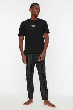 Siyah Bask_l_ Regular Fit _rme Pijama Tak_m_ THMAW21PT0393