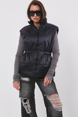 Жилет утепленный из плащевой ткани темно-синий