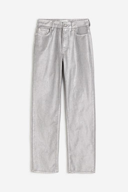 Coated Straight High Jeans