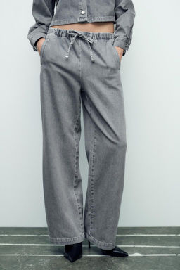 Z1975 HIGH-WAIST WIDE-LEG JOGGER JEANS - Zara фото 22