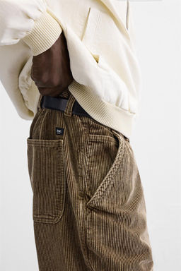 CORDUROY CARROT FIT TROUSERS - Zara фото 40