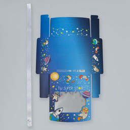 Цена за 5 шт. Коробка подарочная складная с пластиковым окном, упаковка, «Космос», 20×18×5 см