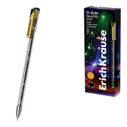 Цена за 12 шт. Ручка гелевая ErichKrause G-Slim Stick Galactic 0.5, цвет чернил черный (в коробке по 12 шт.)