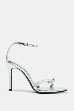 METALLIC HIGH-HEEL SANDALS - Zara фото 21