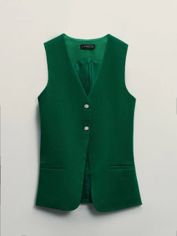 Жилет приталенного силуэта из вискозы / Zarina фото 7