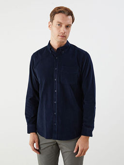 Regular Fit Uzun Kollu Kadife Erkek G?mlek