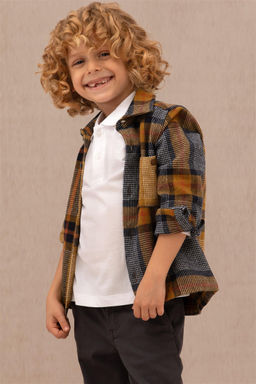 Темно-синяя рубашка с длинным рукавом для мальчика Неожиданная скидка в корзине - U.s. polo assn фото 2