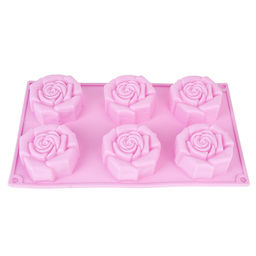 Форма силиконовая для выпечки 6 ячеек Роза 7*7*3,5см/ 28,5*17*4см.(4вида) (силикон) (без упаовки) - Nouvelle фото 4