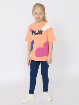 CRB wear/CSKG 63761-47-395 Футболка для девочки,персиковый/Ex.Cherubino  фото 2