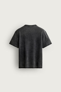 CAMISETA PUNTO ESTAMPADO LAVADO / Negro - Zara фото 7