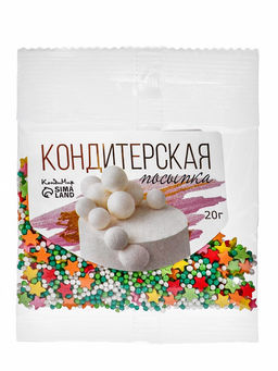 Цена за 4 шт. Посыпка кондитерская с мягким центром Ассорти: цветная, 20 г - Кондимир фото 3