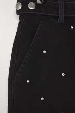 Wardrobe Essentials Siyah Aksesuar Detayl? Mini Denim Etek TWOAW26ET00075