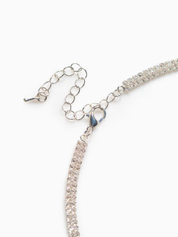 Гарнитур 2 предмета: кулон, серьги Элегантность жгут, цвет белый в серебре, 42 см