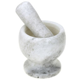 Ступка 200мл натуральный камень д10см h10,5см, с пестиком 4х13см Серый мрамор (Китай)