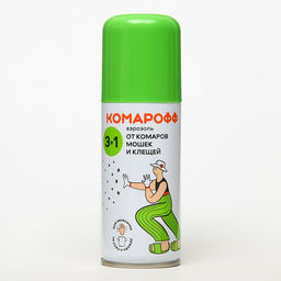 Цена за 2 шт. Аэрозоль Репеллент Комарофф, от комаров, клещей и мошек, 3 в 1, 100 мл