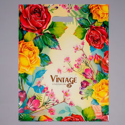 Цена за 50 шт. Пакет «Винтаж», полиэтиленовый с вырубной ручкой, 60 мкм, 38×47 см