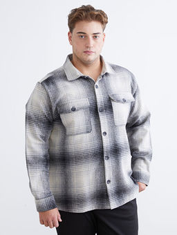 Regular Fit Uzun Kollu Ekose Erkek G?mlek Ceket