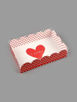 Цена за 5 шт. Коробка для кондитерских изделий с пластиковой крышкой «С любовью», 20×30×8 см