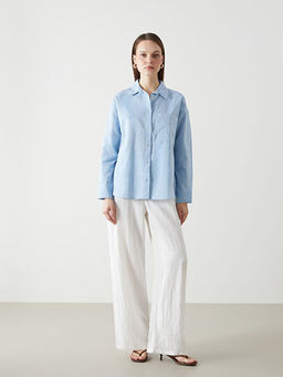 Oversize Keten Kar???ml? Kad?n G?mlek