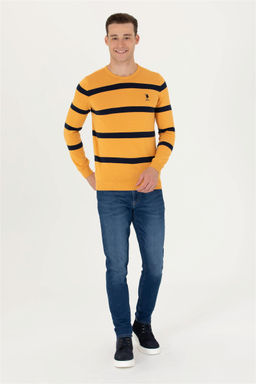 U. S. Polo Assn Мужской горчичный свитер - U.s. polo assn фото 3