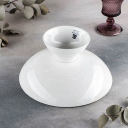 Ваза для фруктов Wilmax Olivia, 24×11.5 см, фарфор, белая