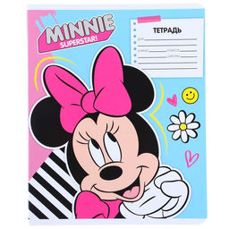 Цена за 10 шт. Тетрадь 12 листов, 5 видов МИКС, линейка, мелованная бумага, Минни Маус - Disney фото 4