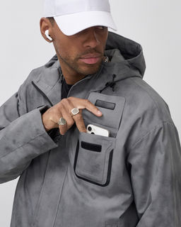 Куртка спортивная мужская весна осень серого цвета 25473Sr - Mtforce фото 4