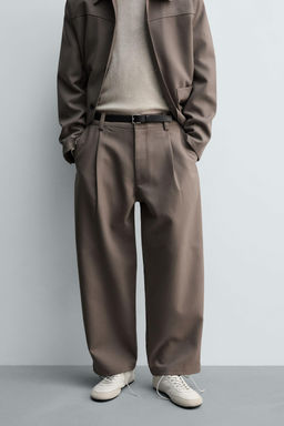 BALLOON FIT PLEATED TROUSERS - Zara фото 2