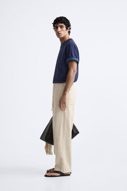 STRIPED TEXTURED TROUSERS - Zara фото 4