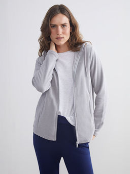 Kap??onlu Polar Kad?n Fermuarl? Sweatshirt