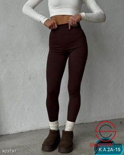 Бесшовные лосины в рубчик с мехом