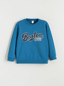 Yaz? Bask?l? Erkek ?ocuk Sweatshirt