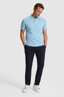 Erkek Mavi Regular Fit Polo Yaka Basic Ti__rt