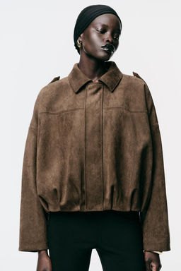 SUEDE EFFECT BOMBER JACKET - Zara фото 3