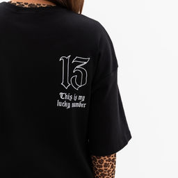 Футболка женская MIST Lucky, размер S-M, чёрная