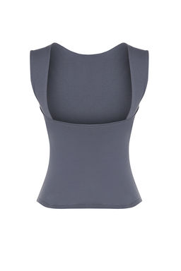 Trendyolmilla Siyah S?rt Dekolteli Fitted Regular Boy Pamuklu Esnek Orme Bluz TWOSS24BZ00031 фото 8